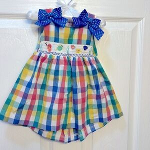 Bonnie Baby Girl Fish Smocked Dress (Size 6/9 Month)